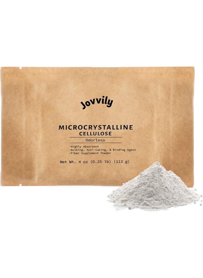 Jovvily Microcrystalline Cellulose Powder 4 oz. Fiber Supplement - Use as a Binding Agent (4 oz) - Image 1